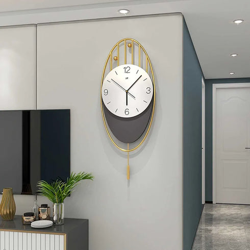 Creative oval shaped pendulum Imported wall clock